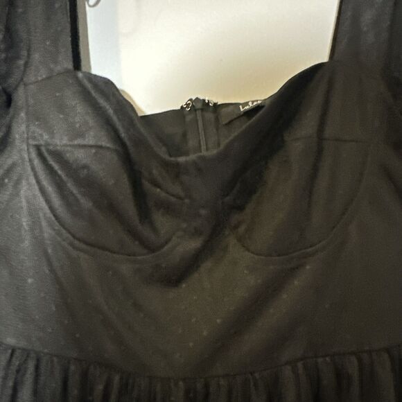 LULU'S SZ S Black For Love Mesh Tulle Tiered Ruffled Maxi Dress NEW Witchy Goth - Picture 5 of 16